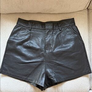 Princess Polly Black Leather Women's Shorts